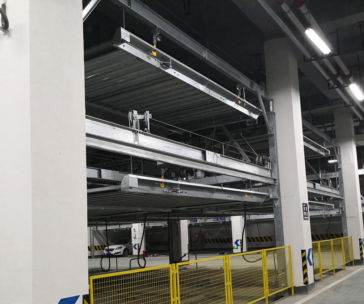 瀘州負二正三地坑式PSH5D2五層升降橫移機械式立體停車(chē)設備